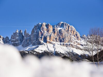 View of Italian mountains covered in snow, Italy