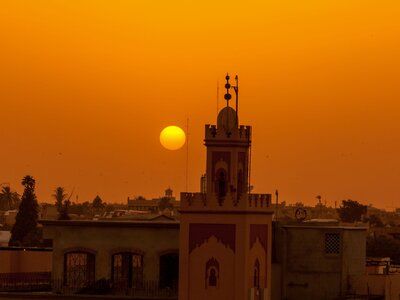 Moroccan sunset in Marrakesh, Morocco